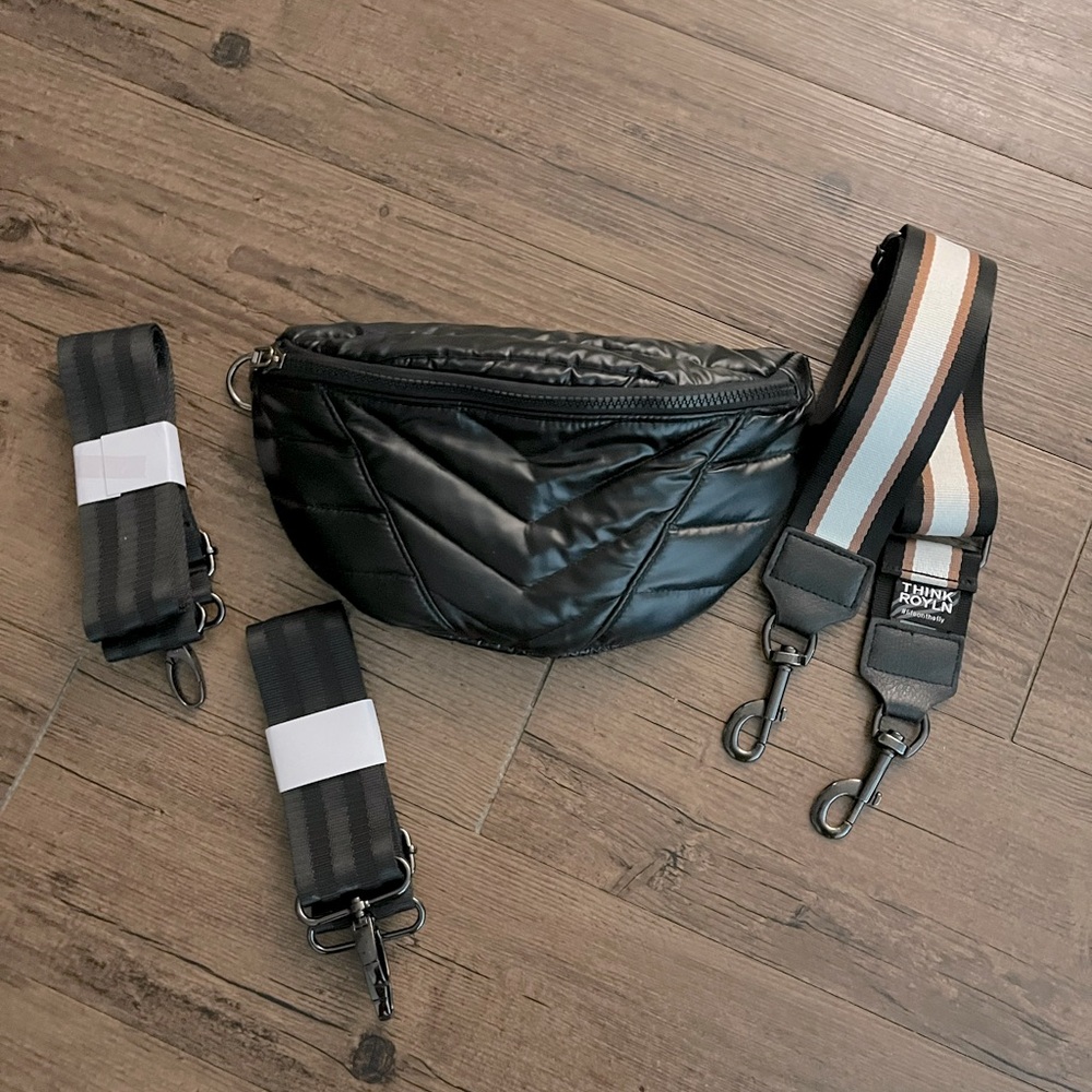 THINK ROYLN LITTLE RUNAWAY PEARL BLACK CROSSBODY WITH 3 STRAPS